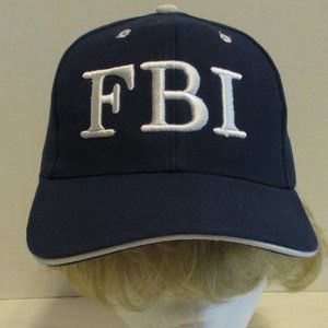 FBI Men Adjustable Back Blue White Embroidered Travel Vacation Hat